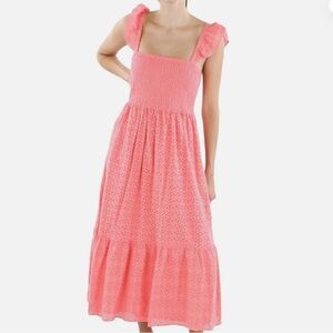 Nanette Lepore Coral Embroidered Eyelet Dress